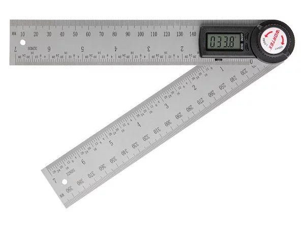 Угломер-линейка электронный WORTEX DAR 2000 в кор. +-0,2°, 200 мм