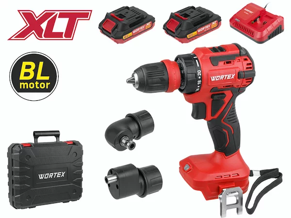 Аккум. дрель-шуруповерт WORTEX BD 2025 LiSET в чем. ALL1 XLT БЕСЩЕТ, 18 В, 55 Н*м, 2х2 А*ч + 2 насад