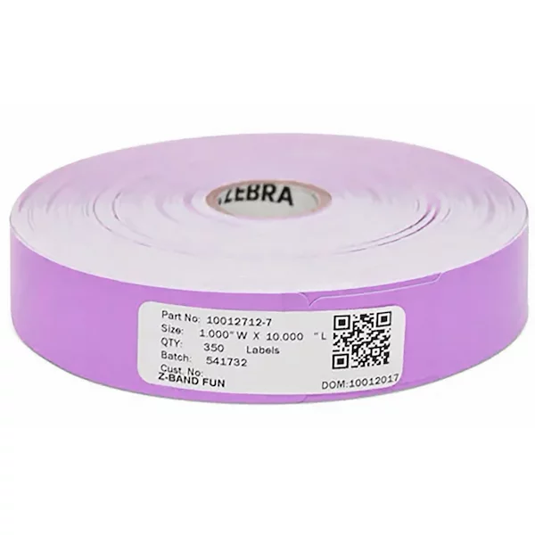 Этикетки-браслеты Zebra Z-Band Fun Purple 10012712-7