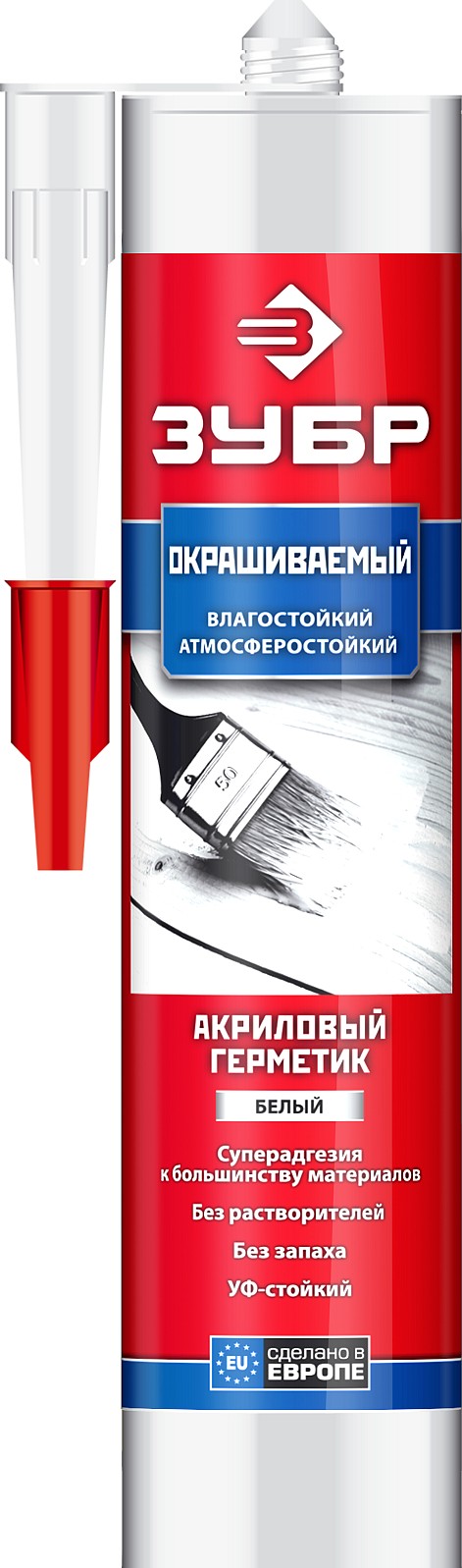 Акриловый герметик 280 мл белый ЗУБР 41231-0_X